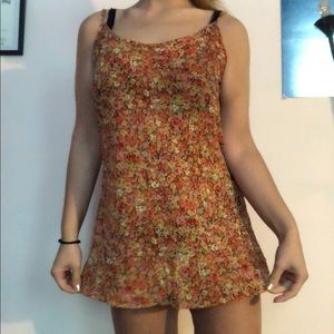 LAST WEEK AVAILABLE - Sheer Floral Mini Slip Dress